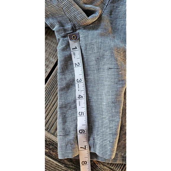 Vintage Toast Womens High Waist Shorts 7 Black Houndstooth Linen Cotton 80s 90s - Picture 9 of 10